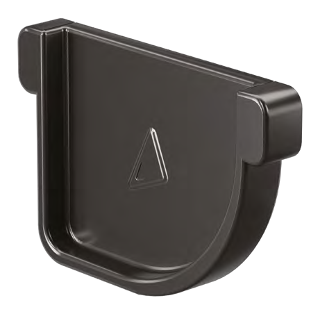 Siba Tech Gutter End - right square and left half-round gutter end