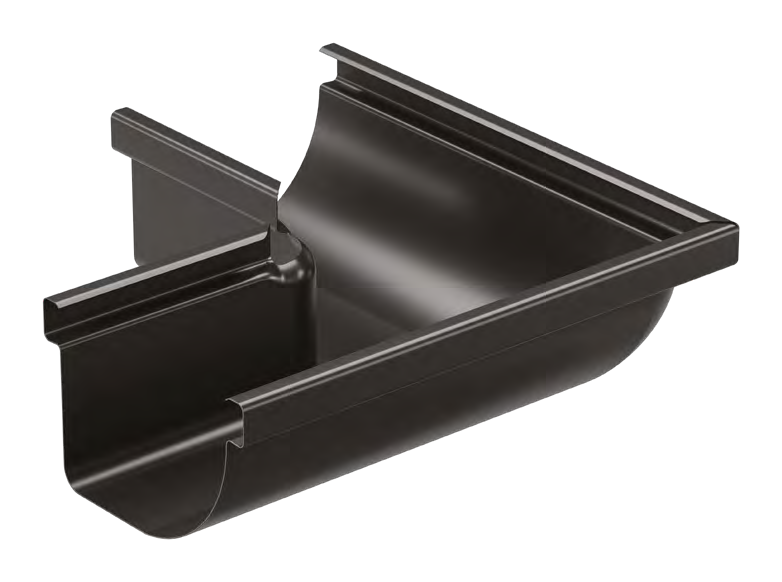 Siba Tech Gutter Corner - square inner and half-round outer gutter corner