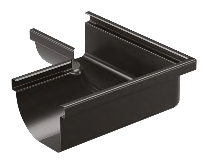 Siba Tech Gutter Corner - square outer and half-round inner gutter corner